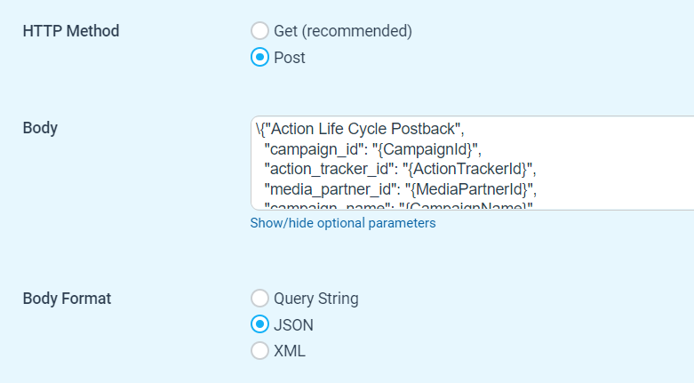 POST body format selection